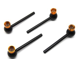 Cachimbo de vidro preto com cabeça dourada