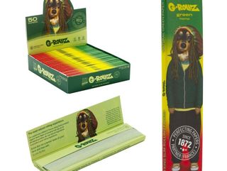 Mortalhas G Rollz | Pets Rock 'Reggae' - Cânhamo Orgânico Verde King Size