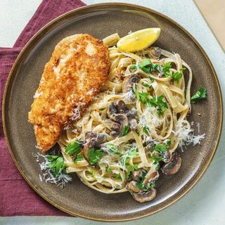 Escalope & mushroom pasta
