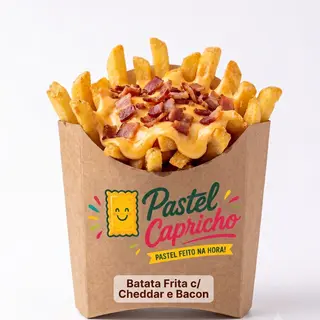 Batata Frita com Cheddar e Bacon
