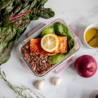 Grilled Salmon with Lemon Couscuos & Spinach