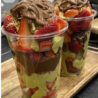 Delicia de pistache  e morango