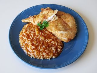 Filetes de dourada com simples arroz
