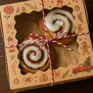 Caixinha de Natal com 2 Cinnamon Rolls