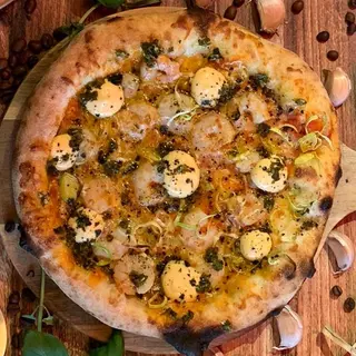 Pizza Camarão com Alho Francês