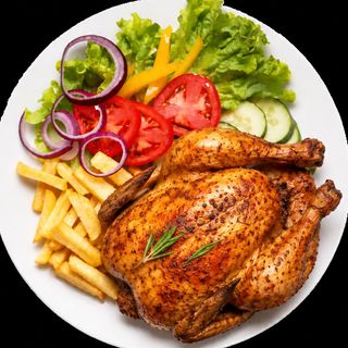 Frango Interio com batata e salada