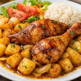 Frango no forno com batatas