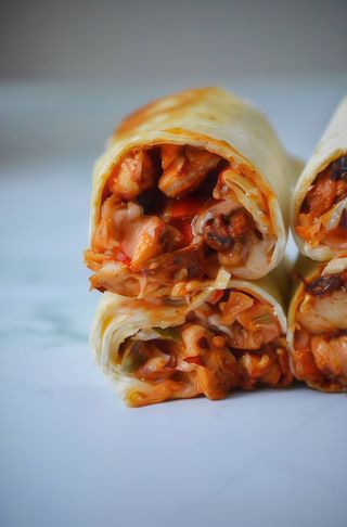 Wrap de Frango Picante e Apimentado