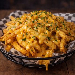 Batatas com Cheddar (Seasoned Fries with Cheddar)