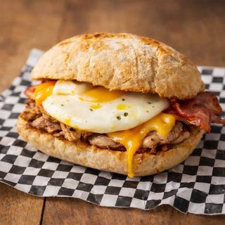 Preguinho champ (Portuguese Pork Steak Sandwich)