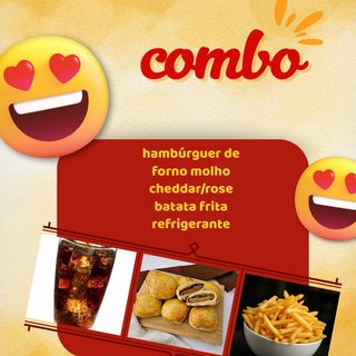 Hambúrguer de forno batata e refri