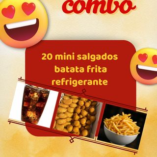 20  mini salgados +batata +refri