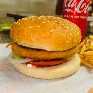 Hamburger Menu Frango, Vaca ou Vegetais