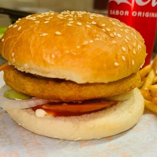 Hamburger Frango, Vaca ou Vegetais