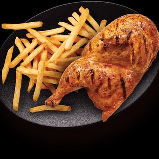 Meio frango com batata
