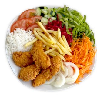 Crispy chicken prato