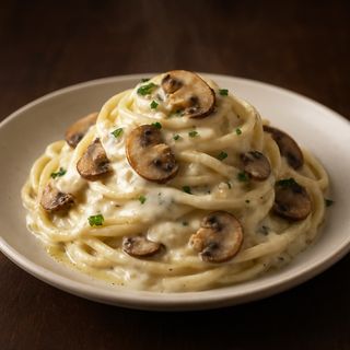 Linguine Cremoso com Cogumelos e Gorgonzola