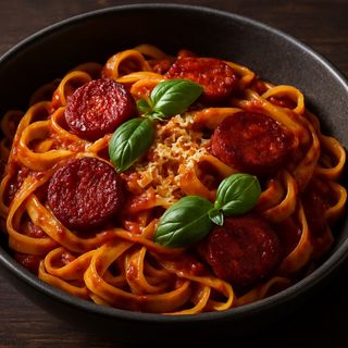 PASTA LINGUINE COM CHOURIÇO