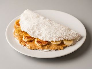 Tapioca de Pasta de Amendoim e banana