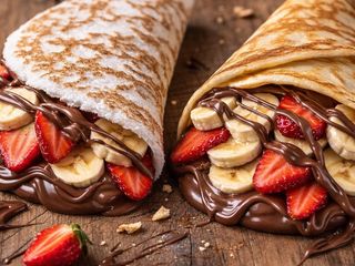 Banana, morango e nutela