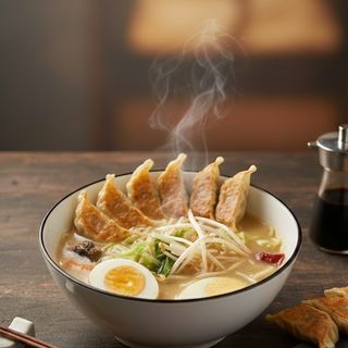 Miso ramen noodles soup