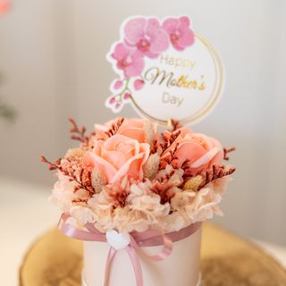 Caixa Redonda com Flores Preservadas