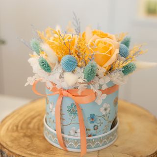 Box Redonda Flores Preservadas