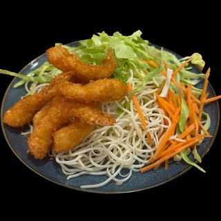 M6-Massa com gambas panadas