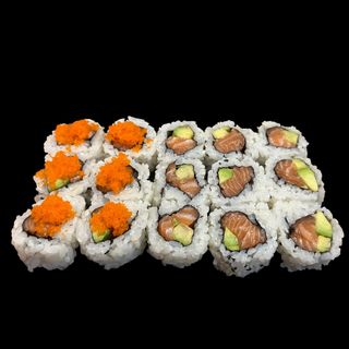 A16-Califõrnia salmão e califõrnia salmão com masago