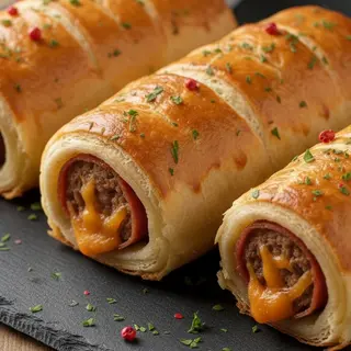 Folhado de Salsicha Misto