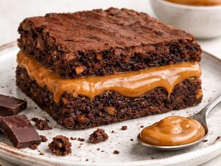 Tijolinho de Brownie com Doce de Leite