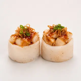 Gunkan de Peixe manteiga e foie gras