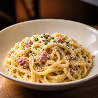 Linguini carbonara