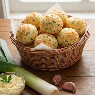 Pão de queijo brasileiro de alho  francês