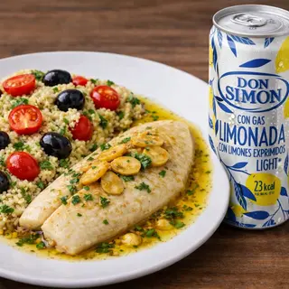 Couscus com Filé de Tilápia  + Bebida