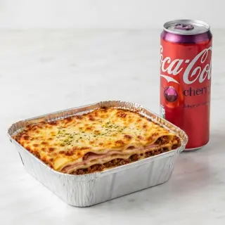 Lasanha de Carne 350g + Bebida