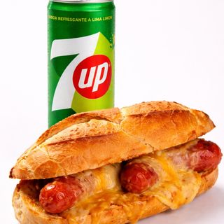 Pão De Alho Com linguiça+ Bebida