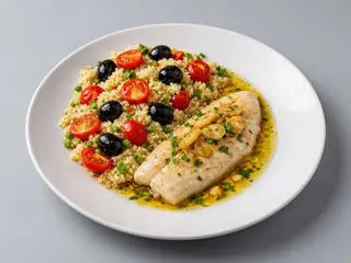 Couscous Com Filé de Pescada ao Alho