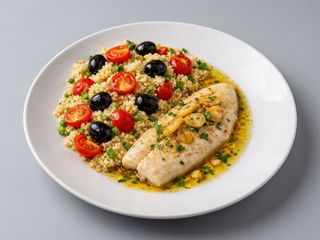 Couscous Com Filé de Pescada ao Alho