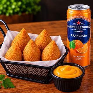 5 mini Coxinhas 40g + Molho + Bebida