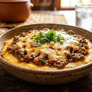 Angu à Baiana com Carne picada