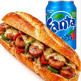 Pão de Alho com Linguiça + Bebida