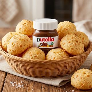 10 pães de Queijo Tradicional 22g+ Nutella 25g