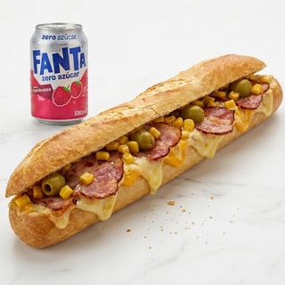 Pão de Alho com Bacon,milho e Azeitonas verdes+Bebida