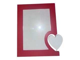 Moldura madeira velmelha/ branca