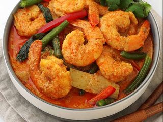 Thai Prawn Curry with rice