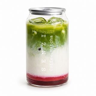 Cherry matcha latte