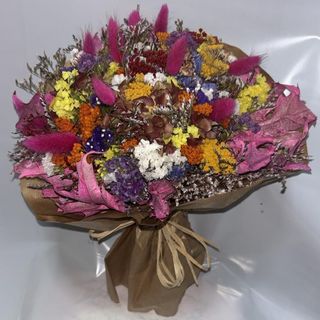 Ramo de Flores Secas Tons Rosa
