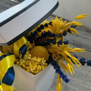 Caixa Amarelo e Azul