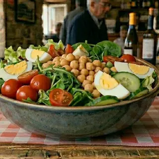 Salada de ovos e grãos